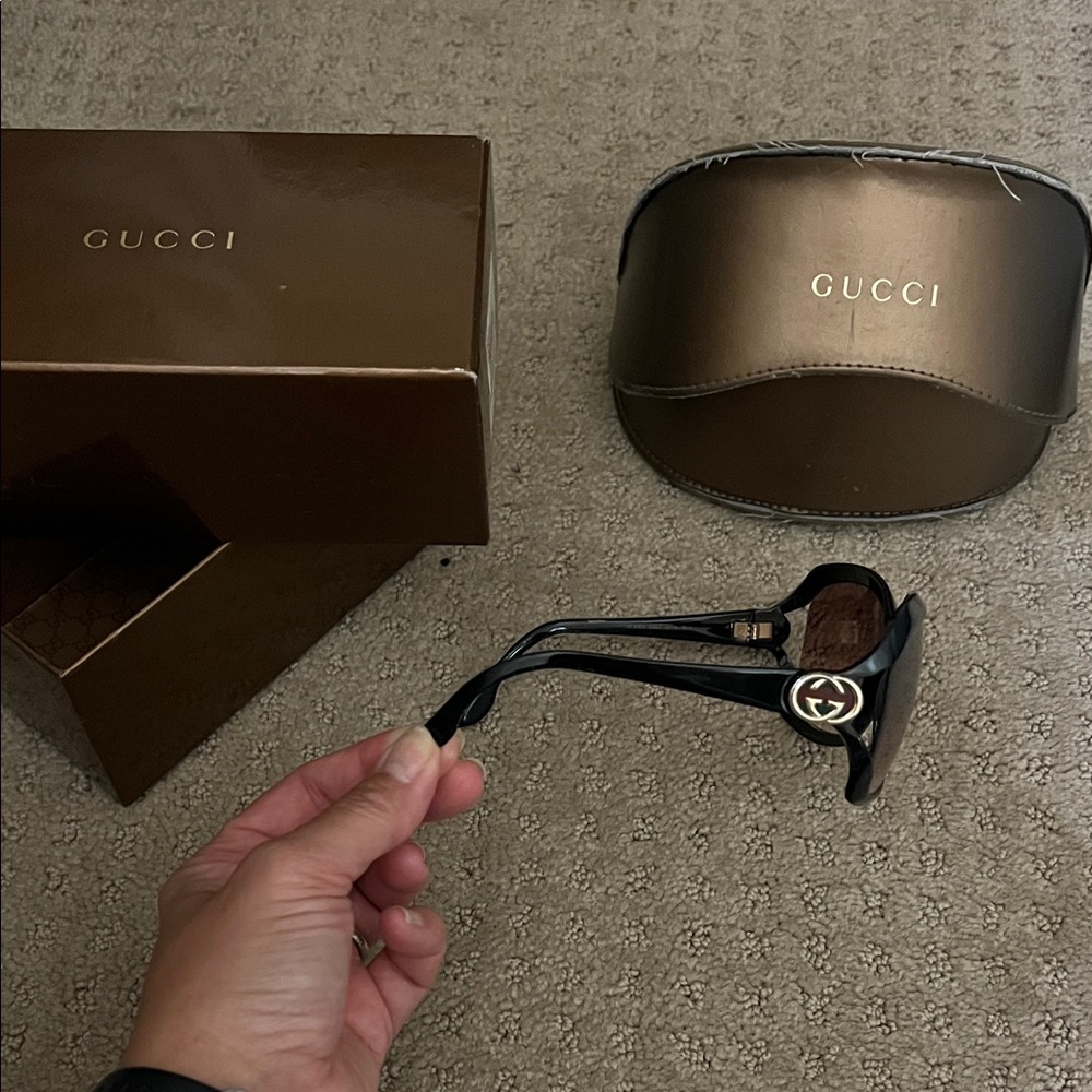 Gucci Black Sunglasses with Gold Logo